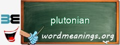 WordMeaning blackboard for plutonian